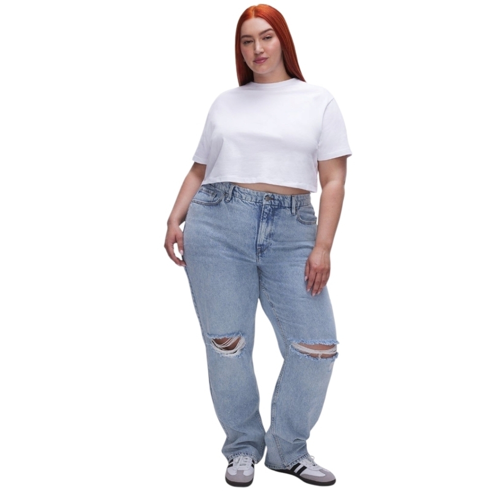 Good American The Cotton Cropped Tee In White•Size 4•NWT! - Picture 5 of 7